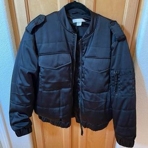 Women’s black over sized bomber jacket size U.S. 6 Medium